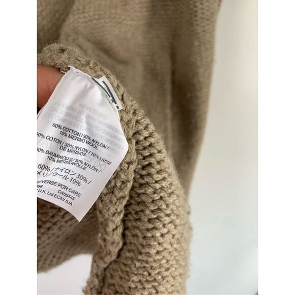 J crew Long open cardigan sweater Open Front Knot Hthr Sandstone Sz S - Picture 3 of 4